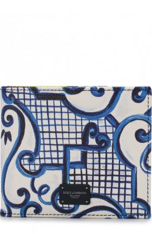 Кожаное портмоне с принтом и отделениями для кредитных карт Dolce & Gabbana. Цвет: разноцветный