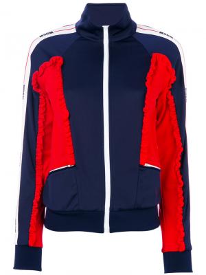 Спортивная куртка со сборками MSGM. Цвет: синий