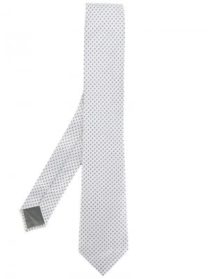 Классический галстук с узором в горох Delloglio Dell'oglio. Цвет: белый