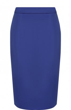 Однотонная юбка-миди с разрезом Escada. Цвет: синий
