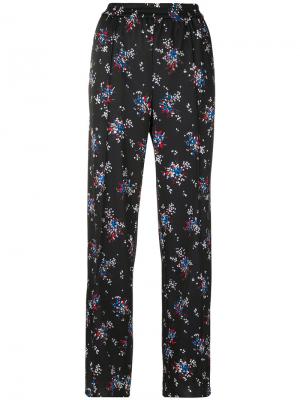 Прямые брюки с цветочным принтом MSGM. Цвет: чёрный