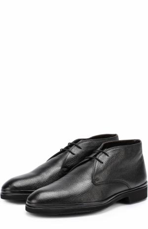 Кожаные ботинки на шнуровке с внутренней меховой отделкой Aldo Brue. Цвет: черный
