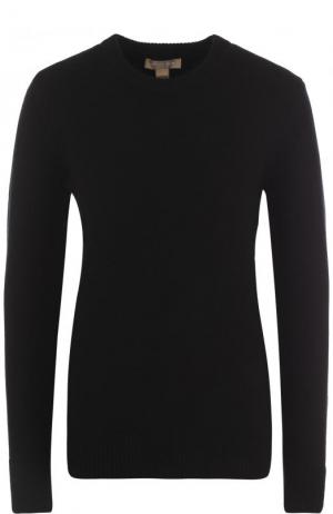 Однотонный кашемировый пуловер с круглым вырезом Michael Kors Collection. Цвет: черный
