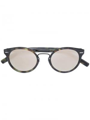 Солнцезащитные очки с двойной планкой Dior Eyewear. Цвет: коричневый
