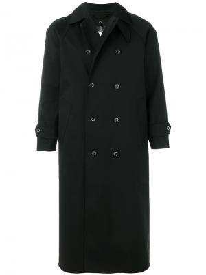 Удлиненное двубортное пальто Mackintosh. Цвет: чёрный