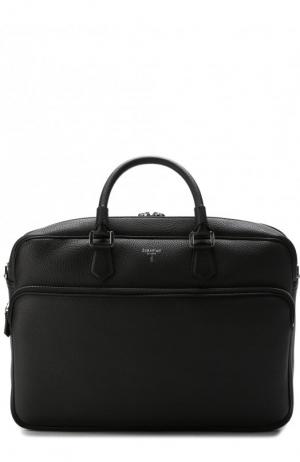 Кожаная сумка для ноутбука с плечевым ремнем Serapian. Цвет: черный