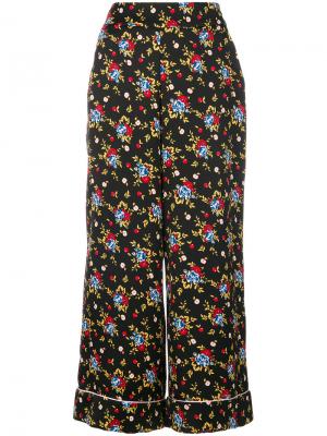 Расклешенные брюки с цветочным принтом Vivetta. Цвет: чёрный