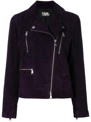 Байкерская куртка Odina Karl Lagerfeld. Цвет: розовый и фиолетовый