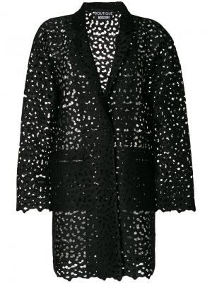 Пиджак с вышивкой ришелье Boutique Moschino. Цвет: чёрный