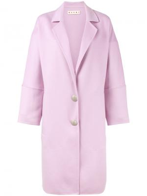 Пальто под пояс Marni. Цвет: розовый и фиолетовый