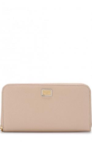 Кожаный кошелек с тиснением Dauphine Dolce & Gabbana. Цвет: бежевый