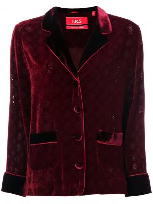 Бархатный пиджак с тисненым узором F.R.S For Restless Sleepers. Цвет: красный