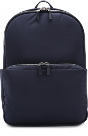 Текстильный рюкзак Voyager City с кожаной отделкой Loro Piana. Цвет: темно-синий