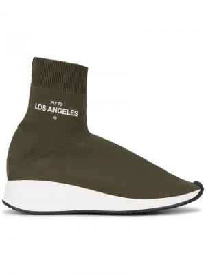 Кроссовки с носочной вставкой Fly To Los Angeles Joshua Sanders. Цвет: зелёный
