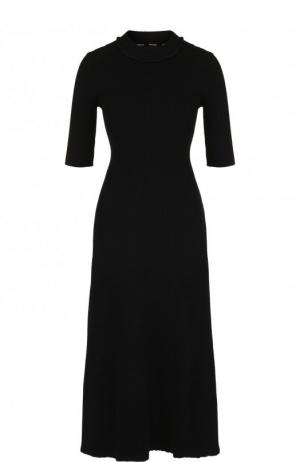 Приталенное платье-миди с круглым вырезом Proenza Schouler. Цвет: черный