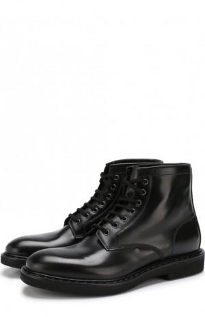 Высокие кожаные ботинки на шнуровке Premiata. Цвет: черный