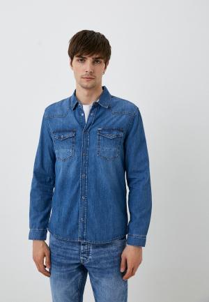 Рубашка джинсовая Loft. Цвет: синий