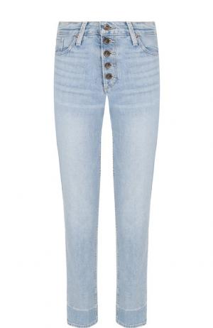 Укороченные джинсы с потертостями Paige. Цвет: голубой