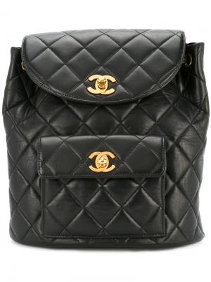Стеганый рюкзак Chanel Vintage. Цвет: чёрный