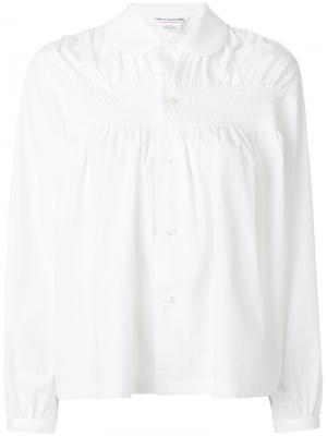 Рубашка со сборками Comme Des Garçons. Цвет: белый