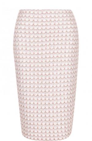 Твидовая юбка-карандаш с разрезом St. John. Цвет: бежевый