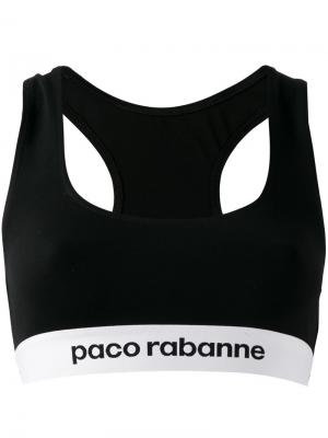 Спортивный лиф Paco Rabanne. Цвет: чёрный
