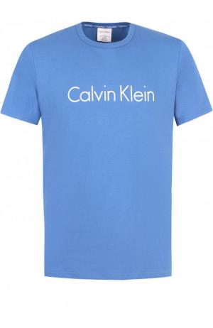 Хлопковая футболка с логотипом бренда Calvin Klein Underwear. Цвет: синий