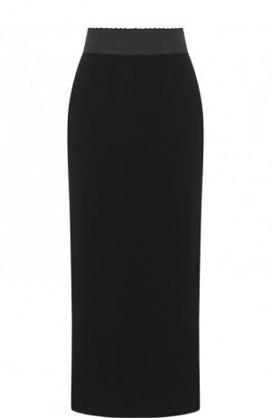 Однотонная юбка-миди с эластичным поясом Dolce & Gabbana. Цвет: черный