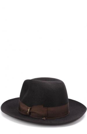 Фетровая шляпа с лентой Borsalino. Цвет: темно-коричневый
