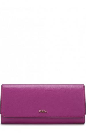 Кожаный кошелек с клапаном Furla. Цвет: фиолетовый