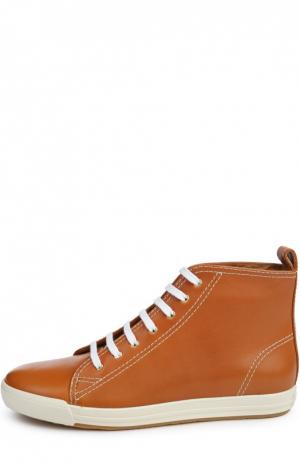 Кожаные кеды Sivanna II на шнуровке Ralph Lauren. Цвет: коричневый