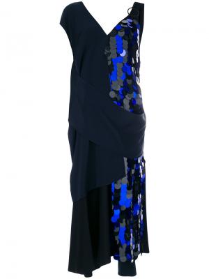Вечернее платье с драпировкой и пайетками Dvf Diane Von Furstenberg. Цвет: чёрный