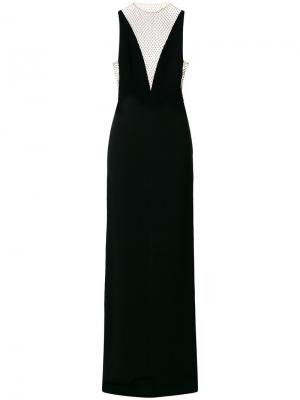 Декорированное вечернее платье с V-образным вырезом Stella McCartney. Цвет: чёрный