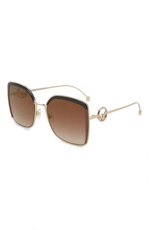 Солнцезащитные очки Fendi. Цвет: коричневый