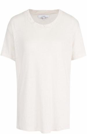 Льняная футболка свободного кроя Iro. Цвет: кремовый