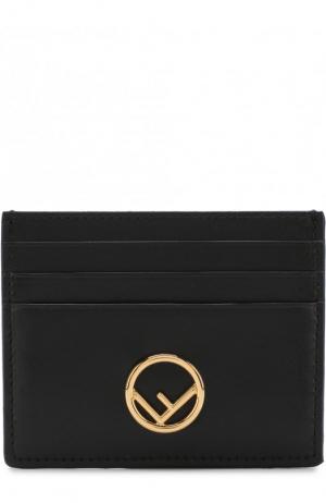 Кожаный футляр для кредитных карт Fendi. Цвет: черный