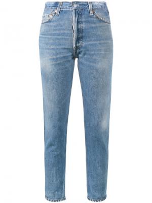 Укороченные джинсы с завышенной талией Re/Done. Цвет: синий
