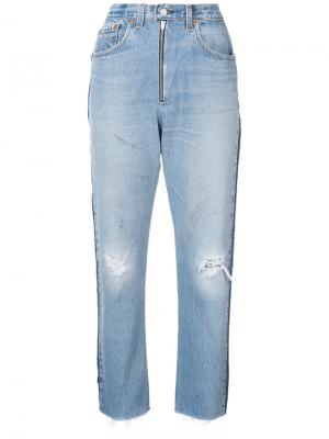 Укороченные свободные джинсы с завышенной талией Re/Done. Цвет: синий