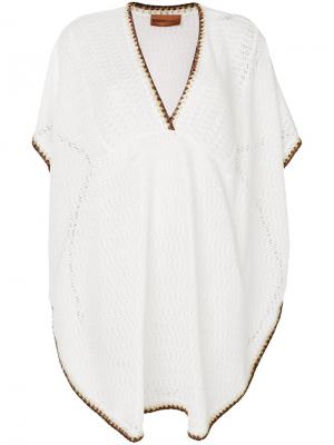 Блузка-шифт с вышивкой Missoni. Цвет: белый