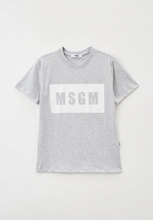 Футболка MSGM Kids. Цвет: серый