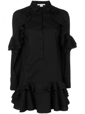 Платье-рубашка с оборочной отделкой Antonio Berardi. Цвет: чёрный