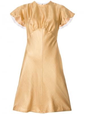 Короткое расклешенное платье Zimmermann. Цвет: жёлтый и оранжевый