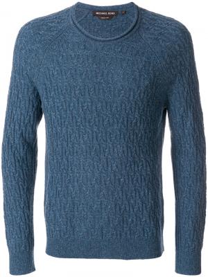 Фактурный трикотажный свитер Michael Kors. Цвет: синий