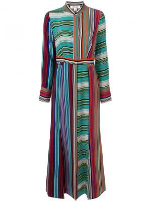 Полосатое платье с длинными рукавами Dvf Diane Von Furstenberg. Цвет: многоцветный