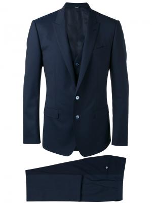 Строгий костюм-тройка Dolce & Gabbana. Цвет: синий