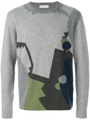 Вязаный свитер с геометрическим принтом Etro. Цвет: серый
