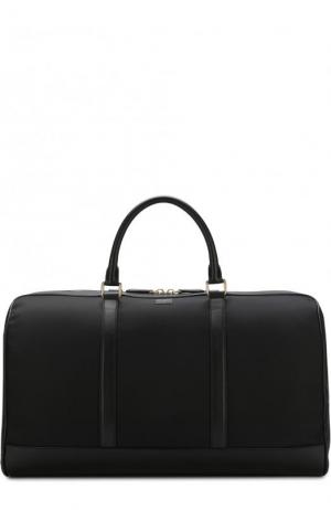 Текстильная дорожная сумка Viaggio с кожаной отделкой и плечевым ремнем Dolce & Gabbana. Цвет: черный