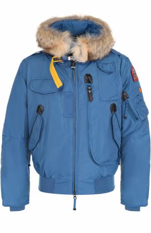 Укороченная куртка Gobi с меховой отделкой капюшона Parajumpers. Цвет: голубой