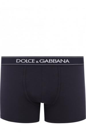 Хлопковые боксеры с широкой резинкой Dolce & Gabbana. Цвет: синий
