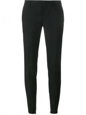 Узкие габардиновые брюки Saint Laurent. Цвет: чёрный